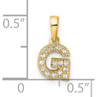 14K Yellow Gold Diamond Letter G Pendant with Diamonds - 0.14 Carat Total Diamond Weight by Oro Pregiato