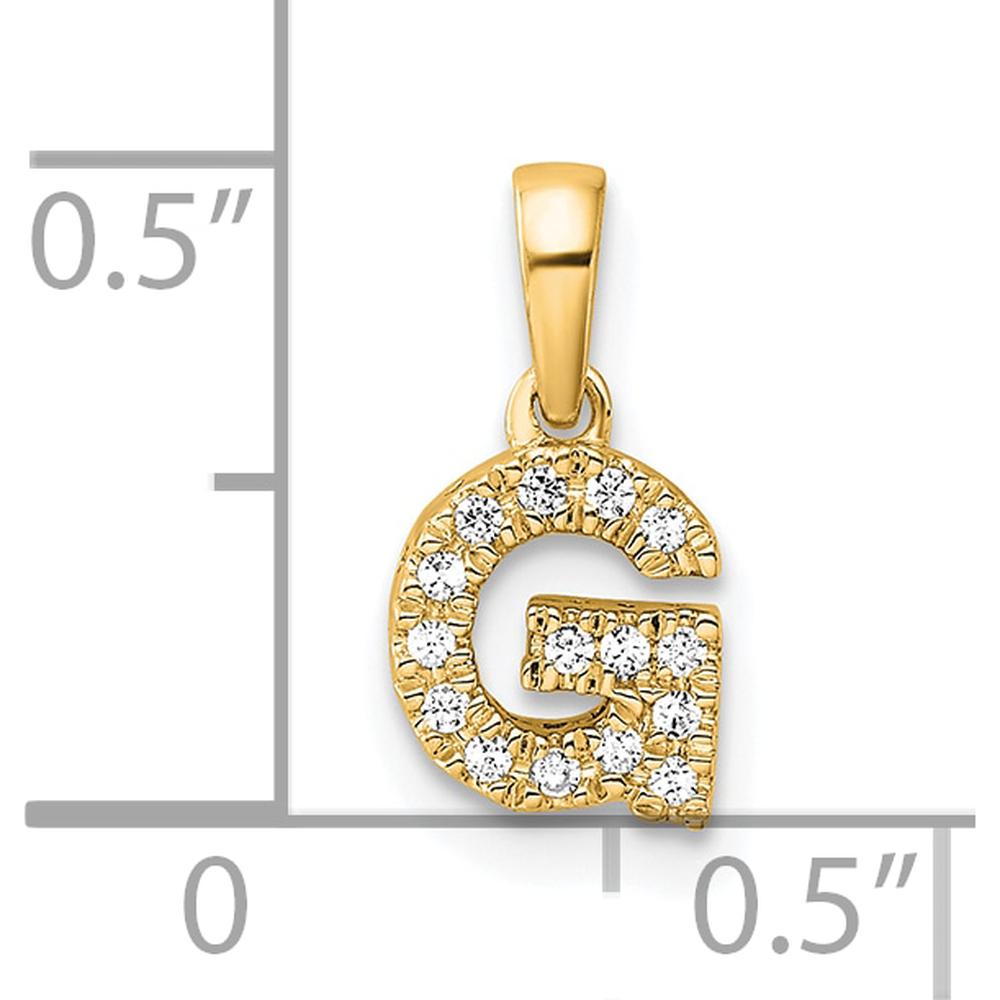14K Yellow Gold Diamond Letter G Pendant with Diamonds - 0.14 Carat Total Diamond Weight by Oro Pregiato