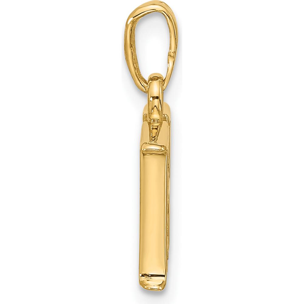 14K Yellow Gold Diamond Letter "H" Initial Pendant with Rhodium Accents - 0.01 Carat Total Diamond Weight by Oro Pregiato