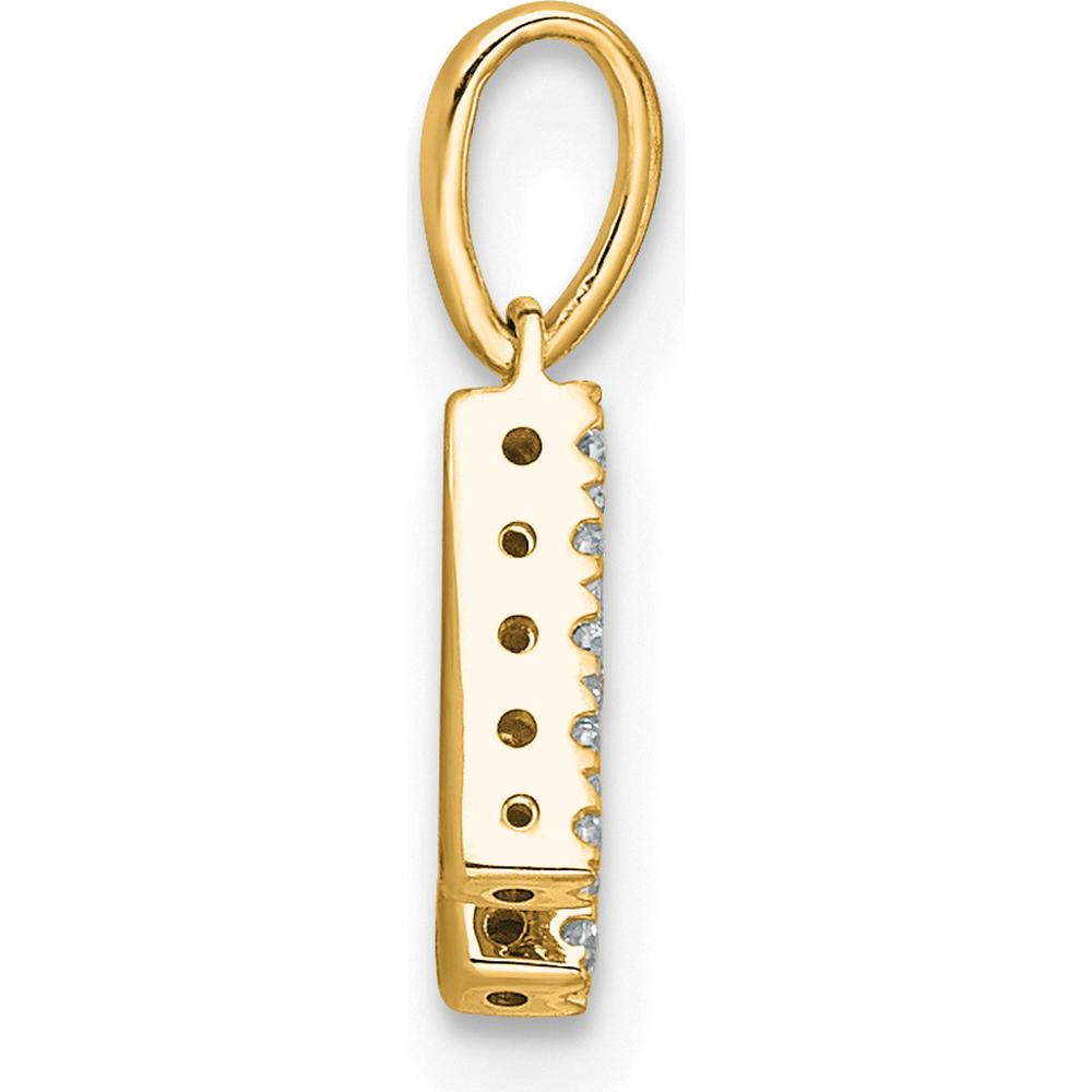 14K Yellow Gold Diamond Letter H Pendant with Sparkling Diamonds by Oro Pregiato