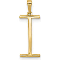 14K Yellow Gold Diamond Letter I Initial Pendant - Polished Finish by Oro Pregiato