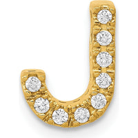 14K Yellow Gold Diamond Letter "J" Initial Charm with 9 Round Diamonds - 0.09 Carat Total Diamond Weight by Oro Pregiato