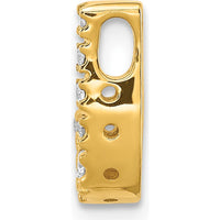 14K Yellow Gold Diamond Letter "J" Initial Charm with 9 Round Diamonds - 0.09 Carat Total Diamond Weight by Oro Pregiato