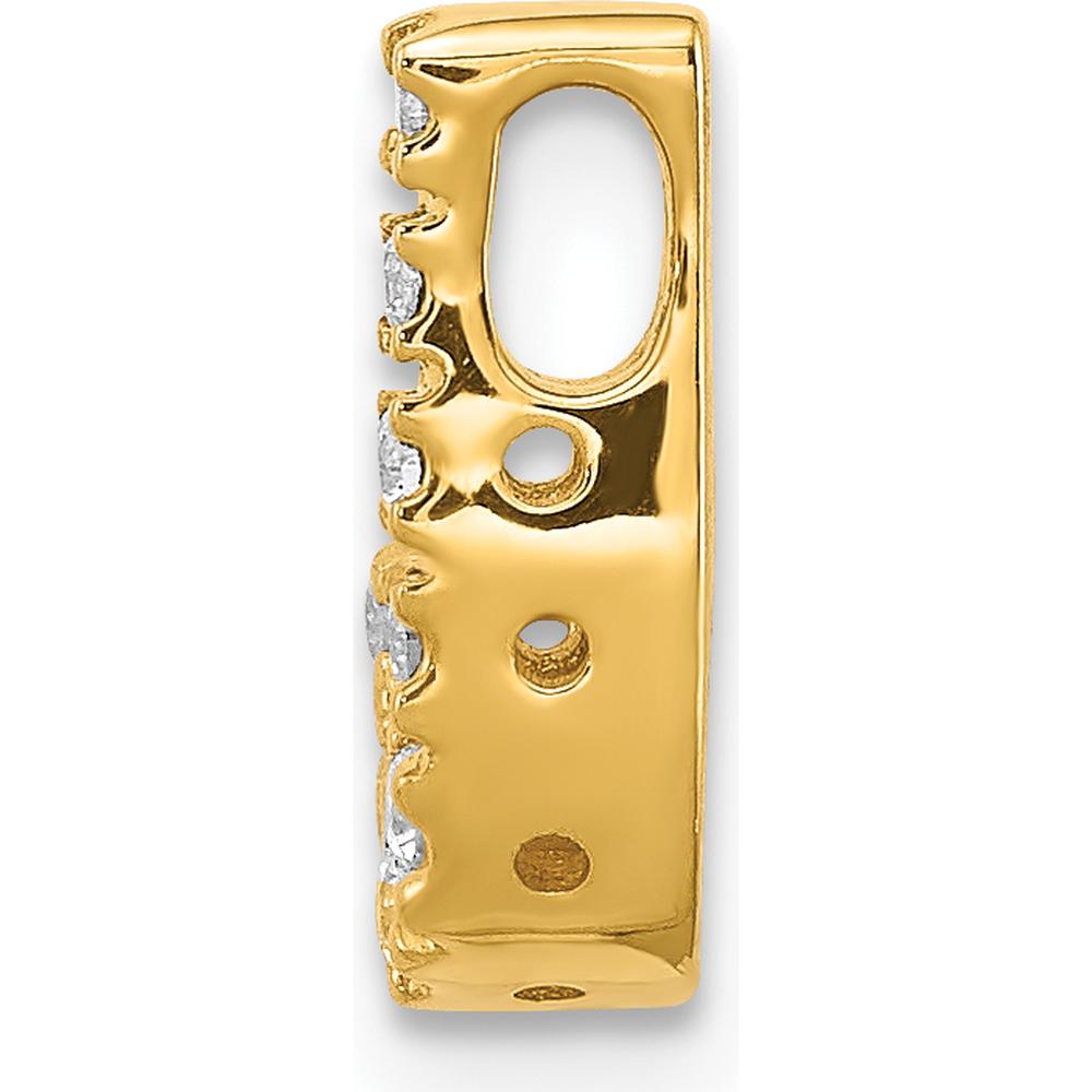 14K Yellow Gold Diamond Letter "J" Initial Charm with 9 Round Diamonds - 0.09 Carat Total Diamond Weight by Oro Pregiato