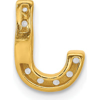 14K Yellow Gold Diamond Letter "J" Initial Charm with 9 Round Diamonds - 0.09 Carat Total Diamond Weight by Oro Pregiato