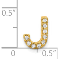 14K Yellow Gold Diamond Letter "J" Initial Charm with 9 Round Diamonds - 0.09 Carat Total Diamond Weight by Oro Pregiato