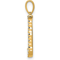 14K Yellow Gold Diamond Letter J Initial Pendant - 0.15 Carat Diamond Weight by Oro Pregiato