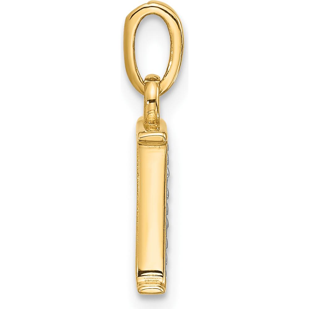14K Yellow Gold Diamond Letter K Initial Pendant - 0.02 Carat Total Diamond Weight by Oro Pregiato