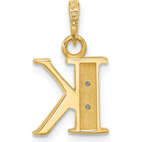 14K Yellow Gold Diamond Letter K Initial Pendant - 0.02 Carat Total Diamond Weight by Oro Pregiato
