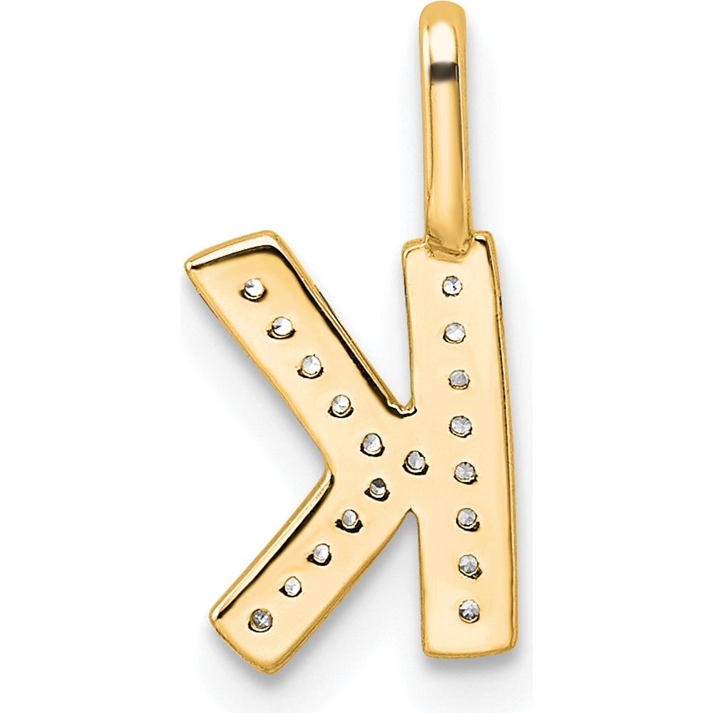 14K Yellow Gold Diamond Letter K Initial Pendant - Sparkling Diamond Detail by Oro Pregiato