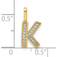 14K Yellow Gold Diamond Letter K Initial Pendant - Sparkling Diamond Detail by Oro Pregiato