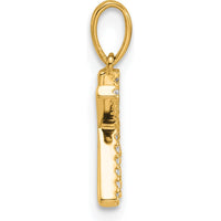 14K Yellow Gold Diamond Letter K Pendant - 0.10 Carat Total Diamond Weight by Oro Pregiato