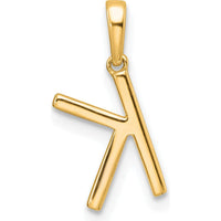 14K Yellow Gold Diamond Letter K Pendant - 0.10 Carat Total Diamond Weight by Oro Pregiato
