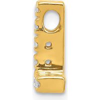 14K Yellow Gold Diamond Letter L Initial Charm with 8 Round Natural Diamonds - 0.01 Carat Total Diamond Weight by Oro Pregiato