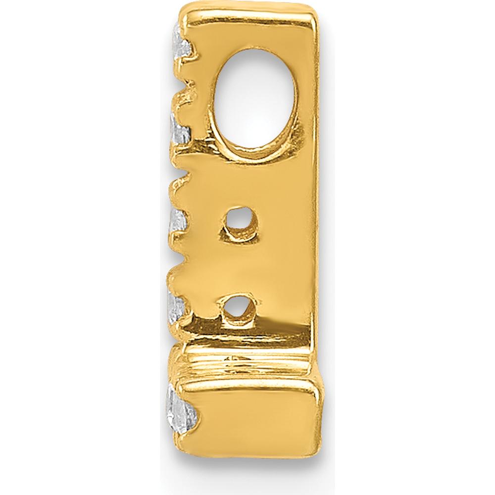 14K Yellow Gold Diamond Letter L Initial Charm with 8 Round Natural Diamonds - 0.01 Carat Total Diamond Weight by Oro Pregiato