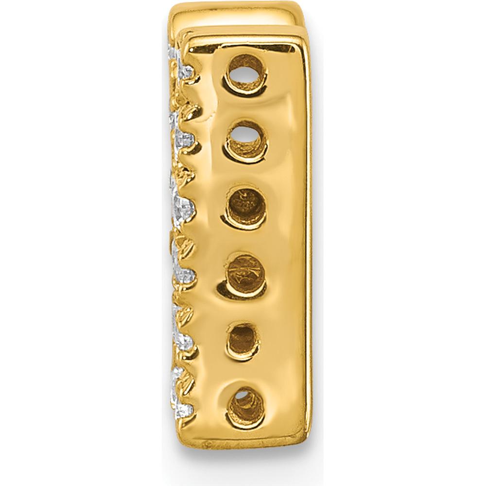 14K Yellow Gold Diamond Letter M Initial Charm with 21 Round Diamonds - 0.008 Carat Total Diamond Weight by Oro Pregiato
