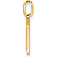 14K Yellow Gold Diamond Letter M Initial Pendant with Pavé Diamond Accents by Oro Pregiato