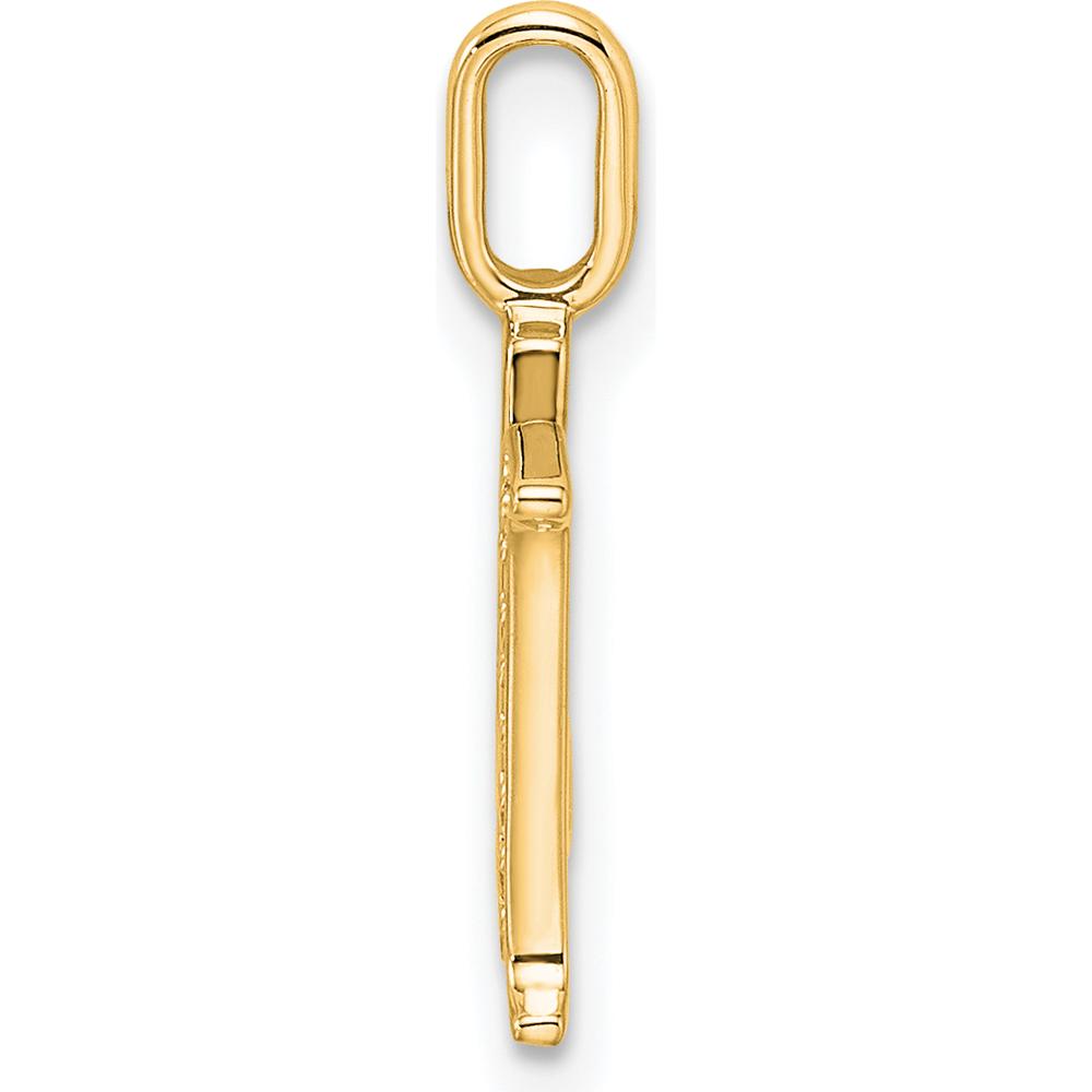 14K Yellow Gold Diamond Letter M Initial Pendant with Pavé Diamond Accents by Oro Pregiato
