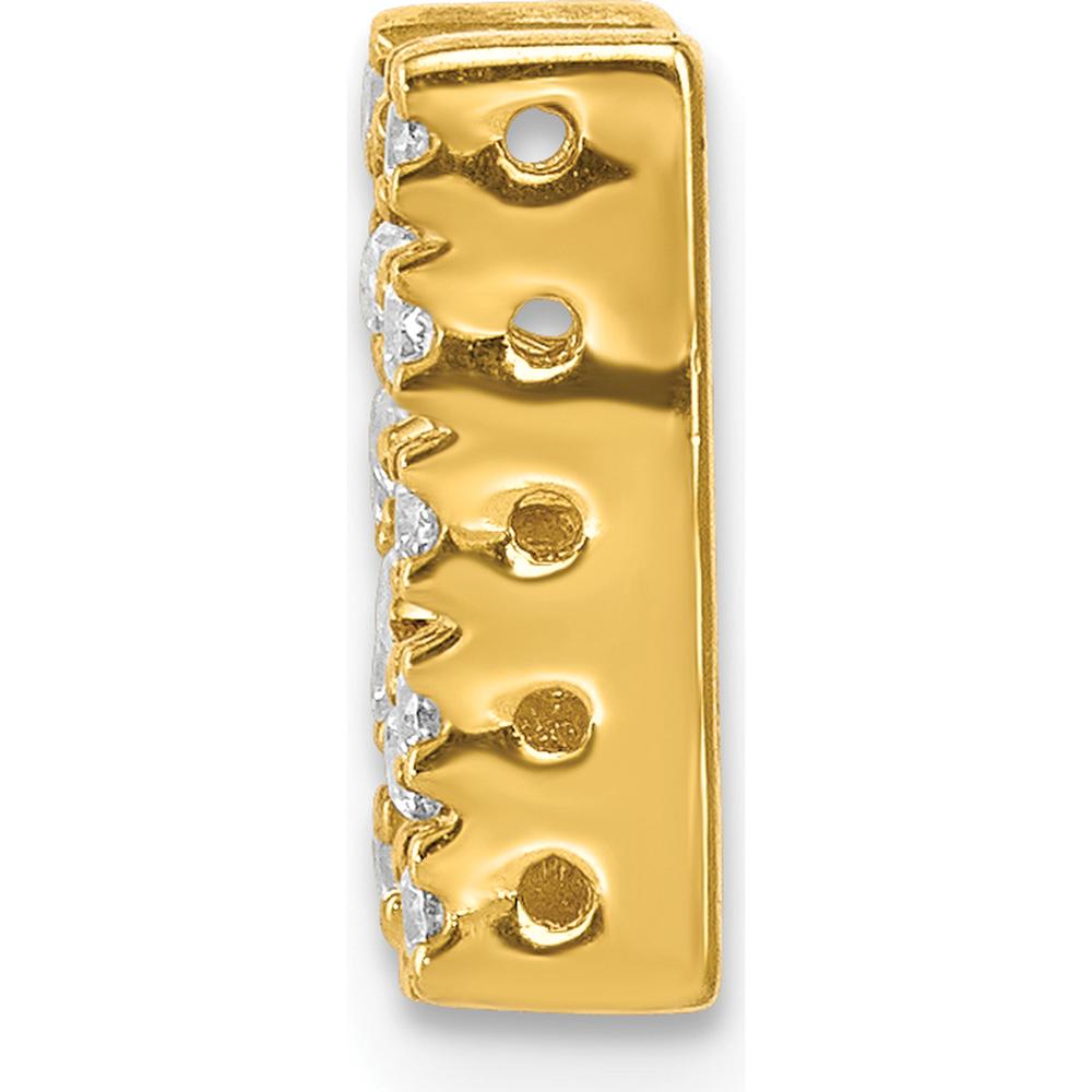 14K Yellow Gold Diamond Letter N Charm with 14 Round Diamonds - 0.01 Carat Total Diamond Weight by Oro Pregiato