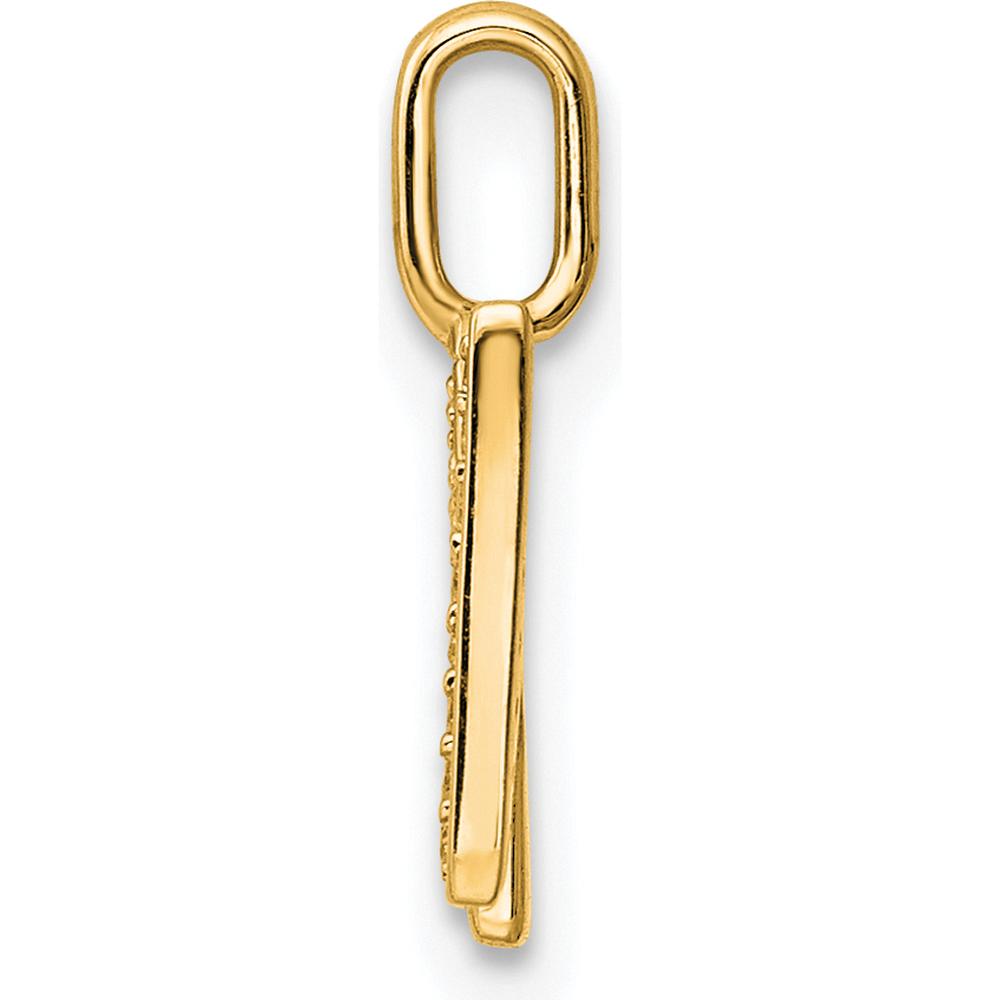 14K Yellow Gold Diamond Letter N Initial Pendant with Sparkling Diamond Detailing by Oro Pregiato