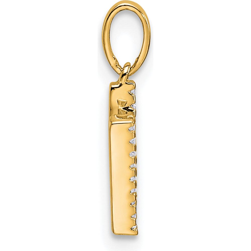 14K Yellow Gold Diamond Letter N Pendant - 0.25 Carat Total Diamond Weight by Oro Pregiato