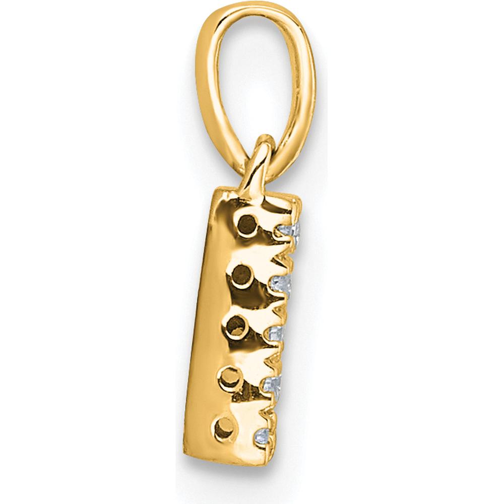 14K Yellow Gold Diamond Letter "N" Pendant with Polished Finish - Personalized Charm with Sparkling Diamonds by Oro Pregiato