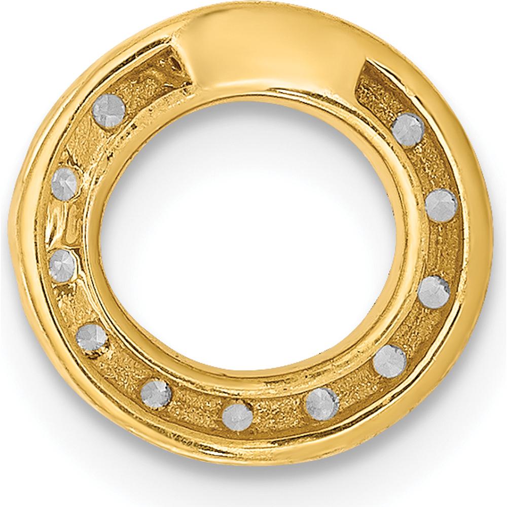 14K Yellow Gold Diamond Letter O Charm with 14 Natural Round Diamonds - 0.01 Carat Total Diamond Weight by Oro Pregiato