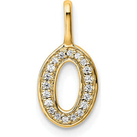 14K Yellow Gold Diamond Letter O Initial Pendant - 0.25 Carat Total Diamond Weight by Oro Pregiato