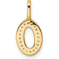 14K Yellow Gold Diamond Letter O Initial Pendant - 0.25 Carat Total Diamond Weight by Oro Pregiato