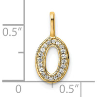 14K Yellow Gold Diamond Letter O Initial Pendant - 0.25 Carat Total Diamond Weight by Oro Pregiato