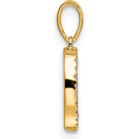 14K Yellow Gold Diamond Letter O Initial Pendant - 0.50 Carat Total Diamond Weight by Oro Pregiato
