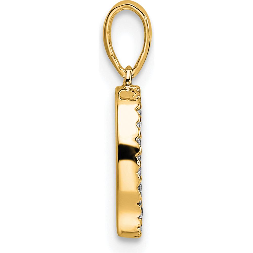 14K Yellow Gold Diamond Letter O Initial Pendant - 0.50 Carat Total Diamond Weight by Oro Pregiato
