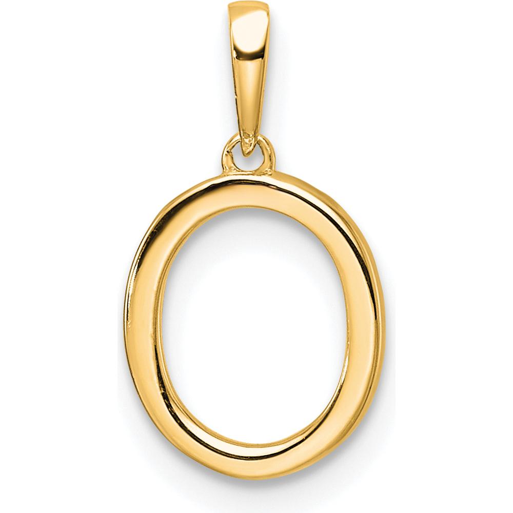 14K Yellow Gold Diamond Letter O Initial Pendant - 0.50 Carat Total Diamond Weight by Oro Pregiato