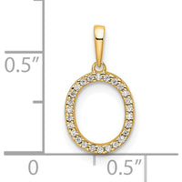 14K Yellow Gold Diamond Letter O Initial Pendant - 0.50 Carat Total Diamond Weight by Oro Pregiato