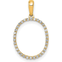 14K Yellow Gold Diamond Letter O Initial Pendant - Brilliant Diamond Set Charm by Oro Pregiato