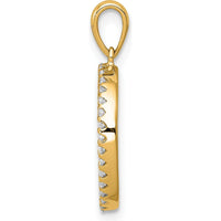 14K Yellow Gold Diamond Letter O Initial Pendant - Brilliant Diamond Set Charm by Oro Pregiato