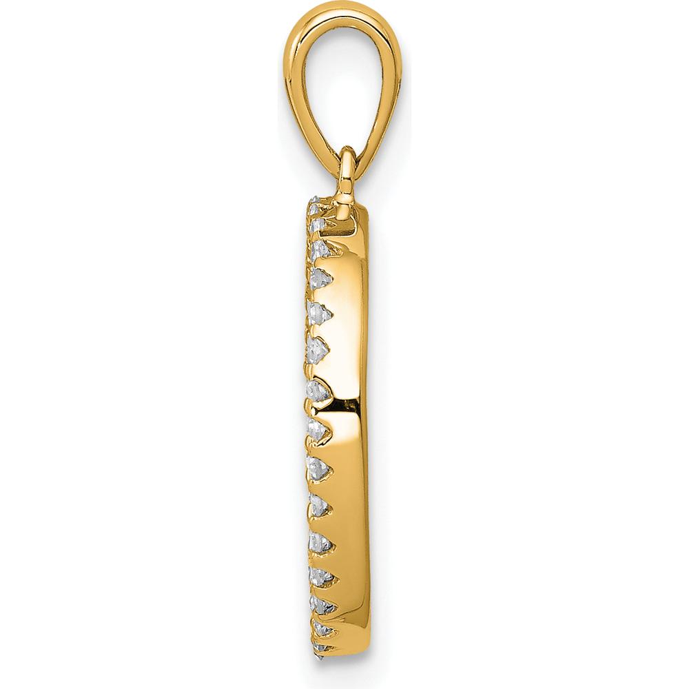 14K Yellow Gold Diamond Letter O Initial Pendant - Brilliant Diamond Set Charm by Oro Pregiato