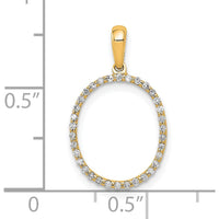 14K Yellow Gold Diamond Letter O Initial Pendant - Brilliant Diamond Set Charm by Oro Pregiato