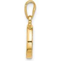 14K Yellow Gold Diamond Letter O Pendant with Rhodium Accents - 0.01 Carat Total Diamond Weight by Oro Pregiato