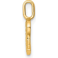 14K Yellow Gold Diamond Letter R Initial Pendant by Oro Pregiato