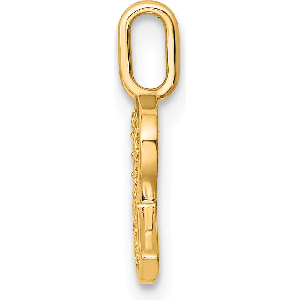 14K Yellow Gold Diamond Letter R Initial Pendant by Oro Pregiato