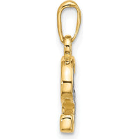 14K Yellow Gold Diamond Letter S Initial Pendant with Rhodium Accents - 0.01 Carat Total Diamond Weight by Oro Pregiato