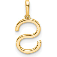 14K Yellow Gold Diamond Letter S Initial Pendant with Round Diamonds by Oro Pregiato
