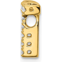 14K Yellow Gold Diamond Letter T Initial Charm with 9 Round Diamonds - 0.09 Carat Total Diamond Weight by Oro Pregiato