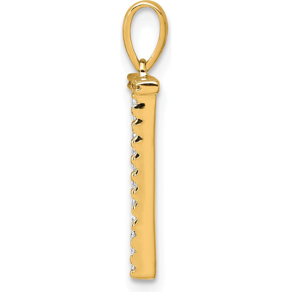 14K Yellow Gold Diamond Letter T Initial Pendant - 0.25 Carat Total Diamond Weight by Oro Pregiato