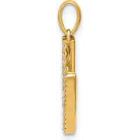 14K Yellow Gold Diamond Letter V Initial Pendant - 0.18 Carat Total Diamond Weight by Oro Pregiato
