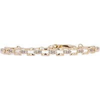14K Yellow Gold Diamond Links Bracelet with 1/4 Carats Total Diamond Weight
