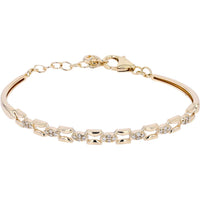 14K Yellow Gold Diamond Links Bracelet with 1/4 Carats Total Diamond Weight