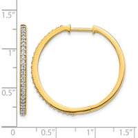 14K Yellow Gold Diamond Milgrain Hinged Hoop Earrings - 0.011 Carat Total Diamond Weight by Monteluci Fine Jewelry
