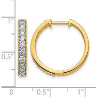 14K Yellow Gold Diamond Milgrain Hinged Hoop Earrings - 0.05 Carat Total Diamond Weight by Monteluci Fine Jewelry
